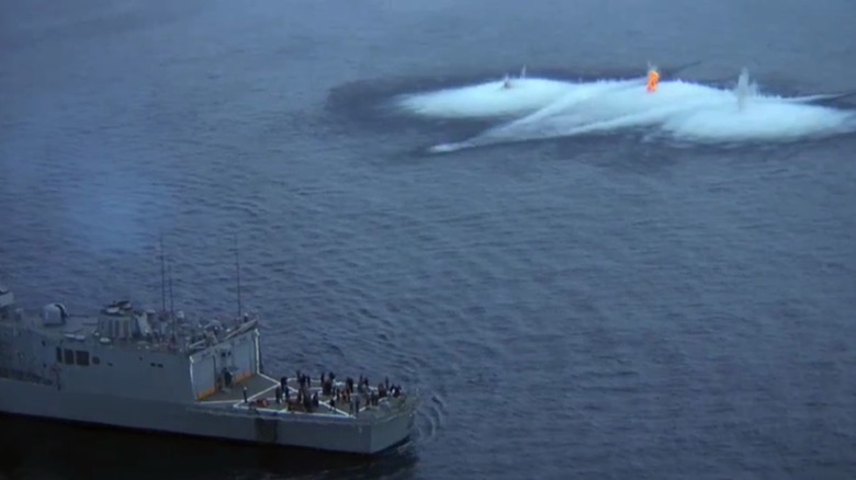 A torpedo detonation underwater in "The Hunt For Red October"
