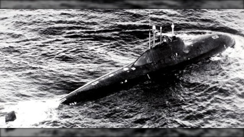 A Lyra-class submarine operating on the surface