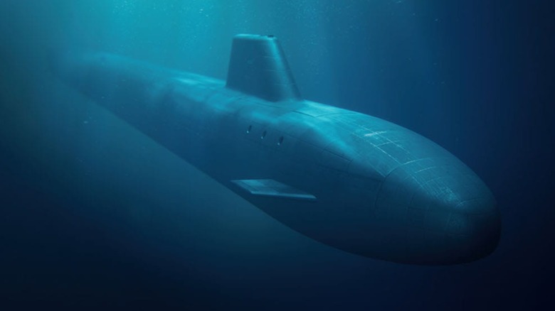 An artist's rendering of the U.K. HMS Dreadnought submerged