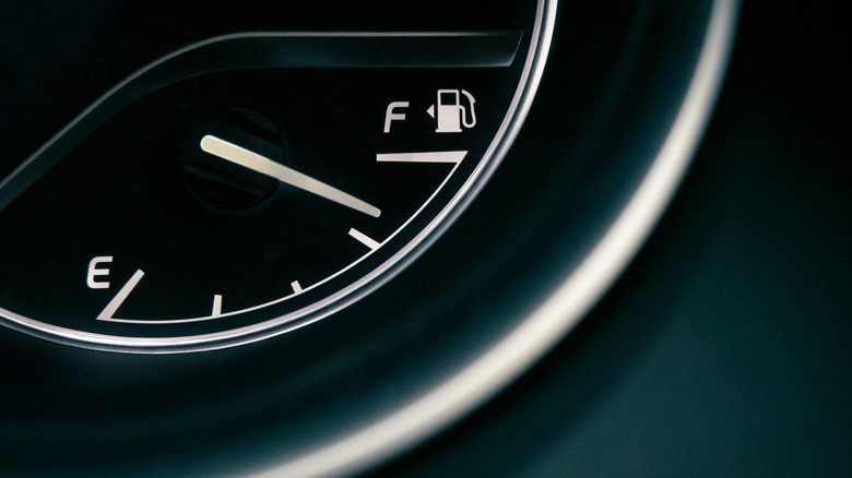 Fuel gauge showing a nearly full tank