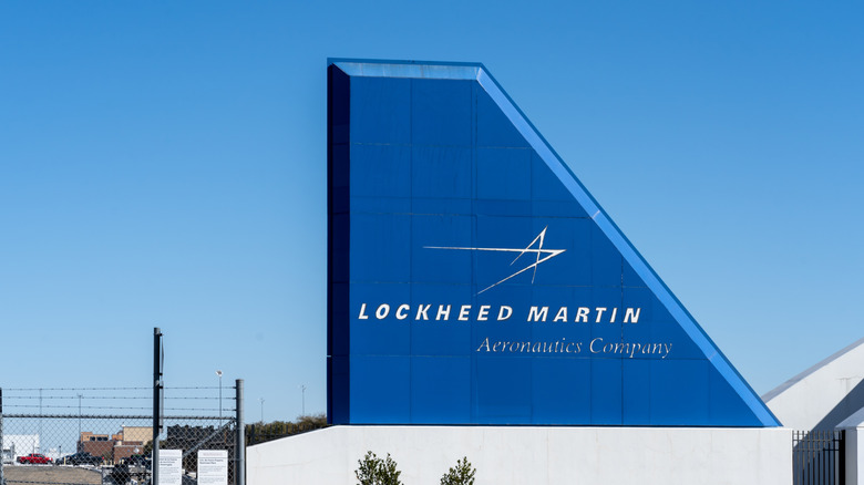 Lockheed Martin Aeronautics Company sign outside one of its facilities.