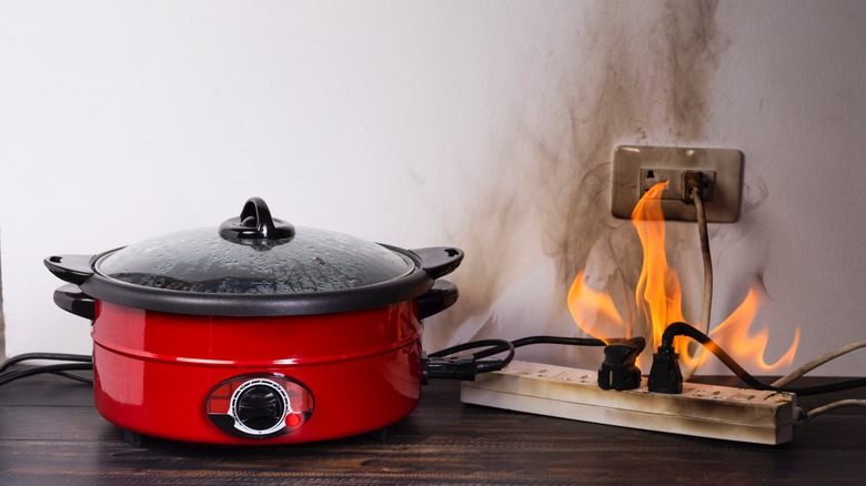 electric pan causing a short and fire