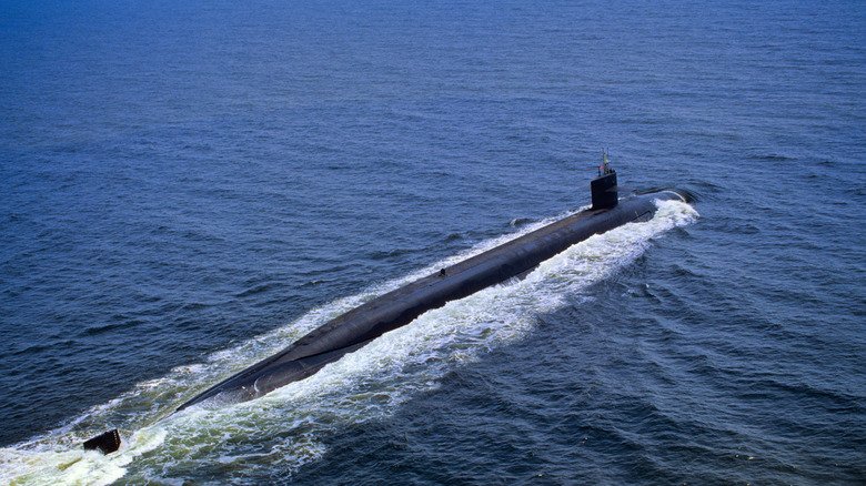 An Ohio-class submarine that can launch dry missiles