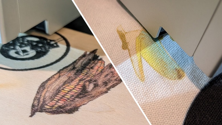 Inkjet printed imagery on wood and canvas surfaces.