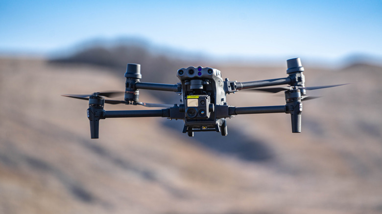 A drone in flight.