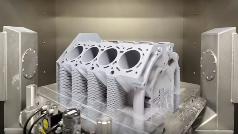 A look at the 3D-printed engine block created by Nikon SLM Solutions