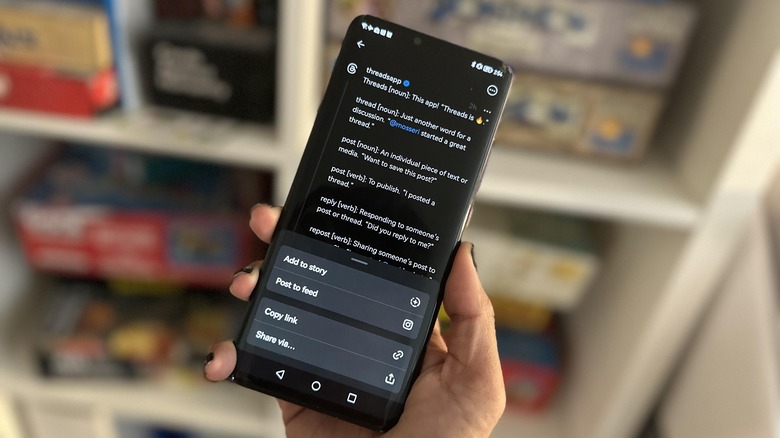 Threads app copy link menu