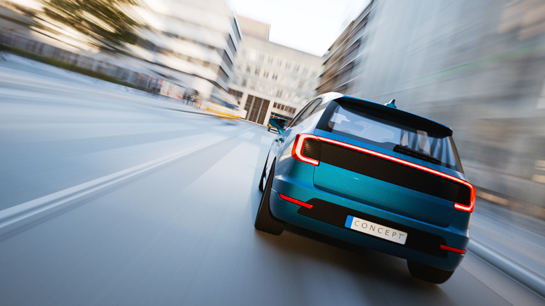 Car driving on a street