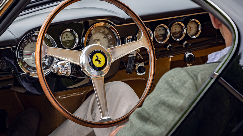 Interior of a classic Ferrari