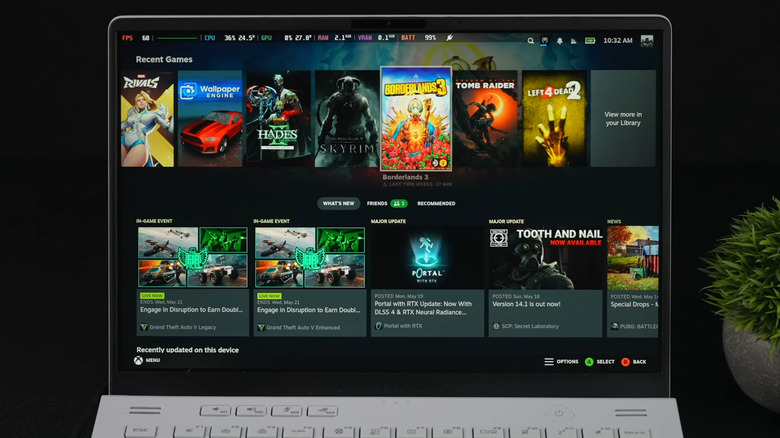 SteamOS running on a Windows gaming laptop