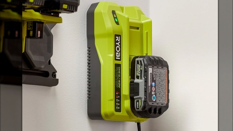 Ryobi's 18V/40V Dual Platform Charger allows charging two battery platforms.