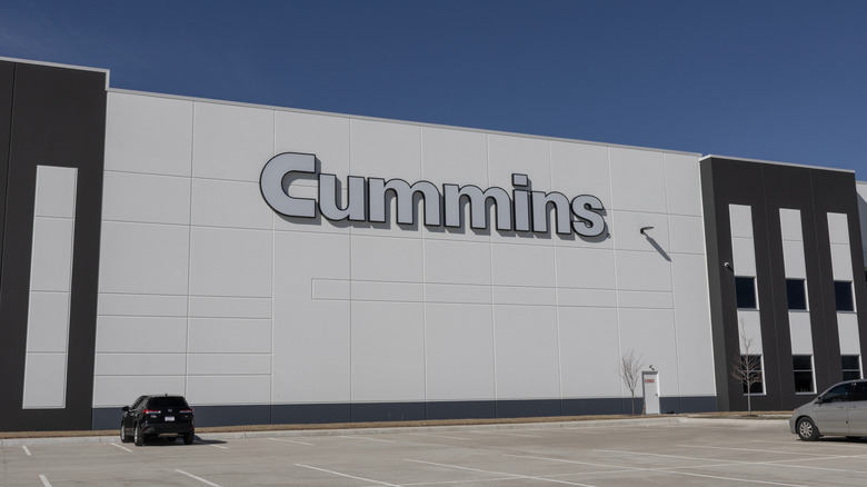 Cummins logo on side of large building
