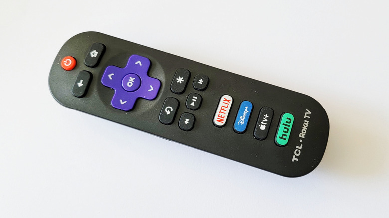 Remote control device with pre-programmed key for Roku TV express streaming player
