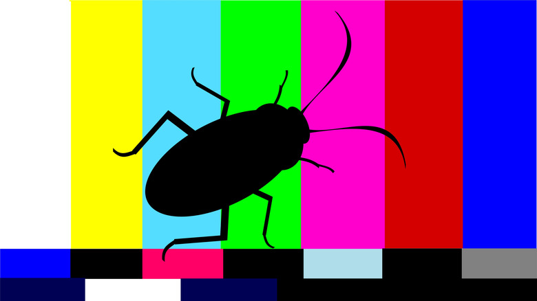 Um bug na tela ou embaixo de uma tela de TV