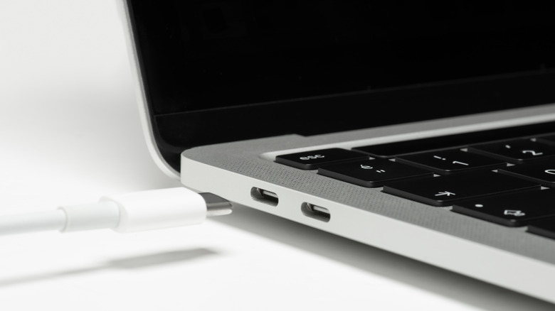type-c port on a laptop