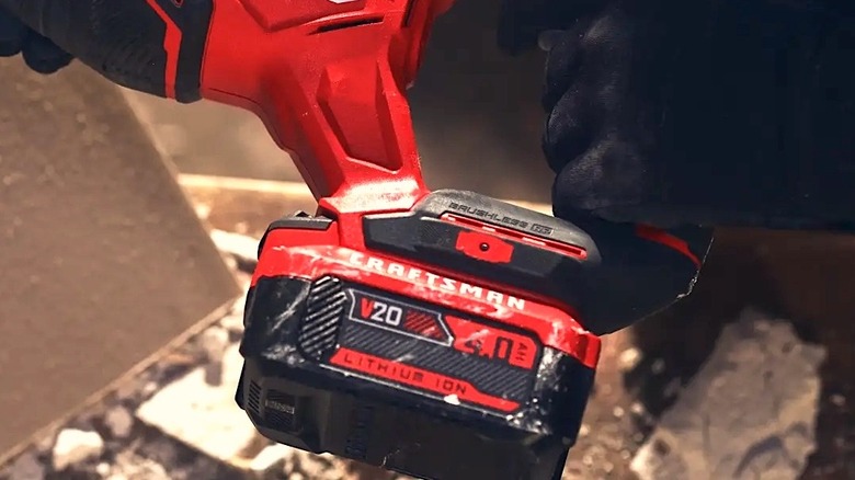 Craftsman V20 battery powering a device