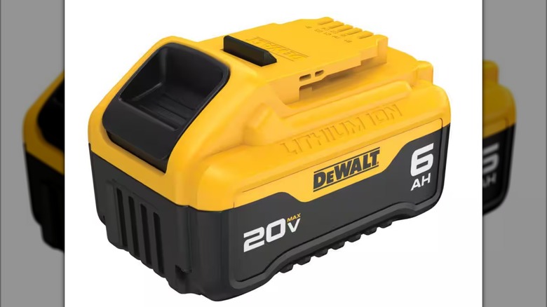 A DeWalt 20V MAX battery pack