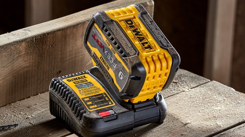 DeWalt battery on charger
