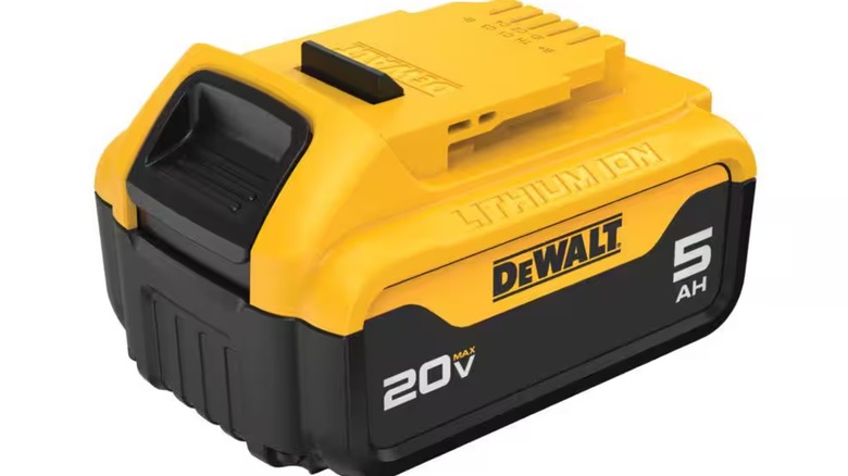 A DeWalt 20V battery pack