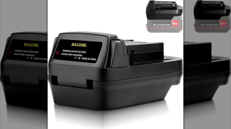 A Bauer to Milwaukee battery adapter.