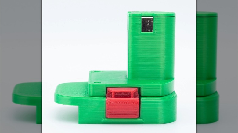 An unofficial Bauer-to-Ryobi battery adapter.