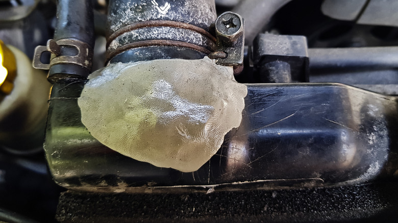 Epoxy patch on radiator