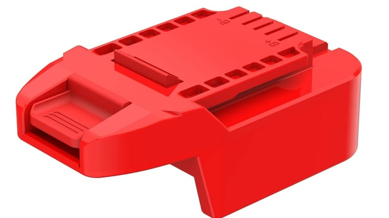A Milwaukee battery-Bauer tool adapter.
