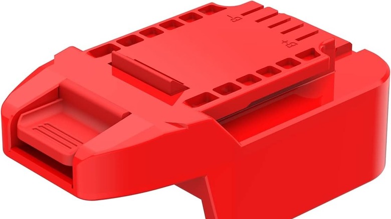 A Milwaukee to Bauer battery adapter.