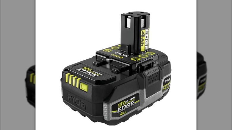 A Ryobi ONE+ 18V 4Ah battery pack.