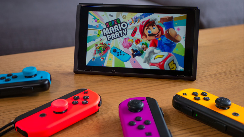 Joy-cons on table near Switch