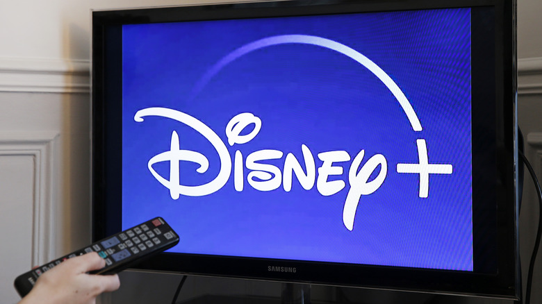 Television displaying Disney Plus logo