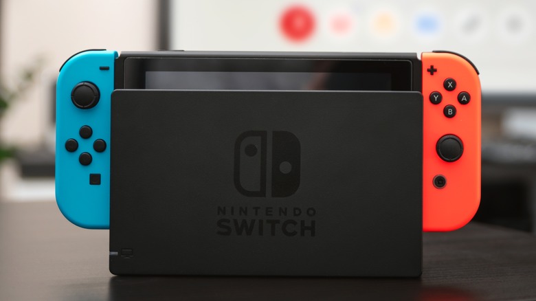 Nintendo Switch console in dock