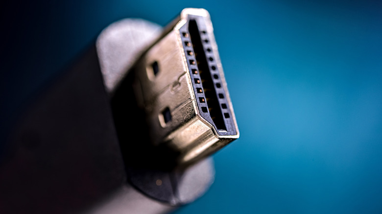 A close-up of an HDMI cable.