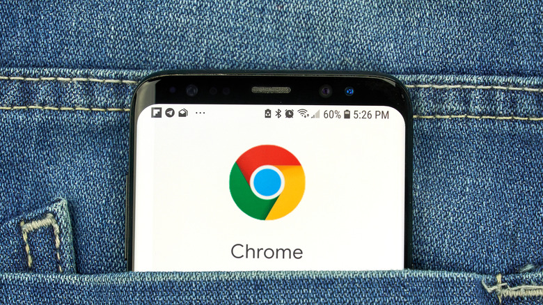 Google Chrome logo on Samsung S8 