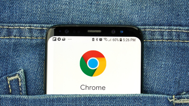 Google Chrome logo on Samsung S8