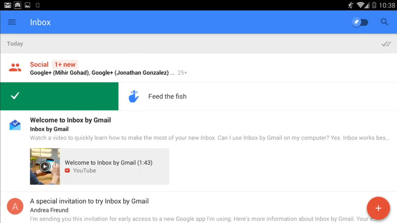The Google Inbox Android app