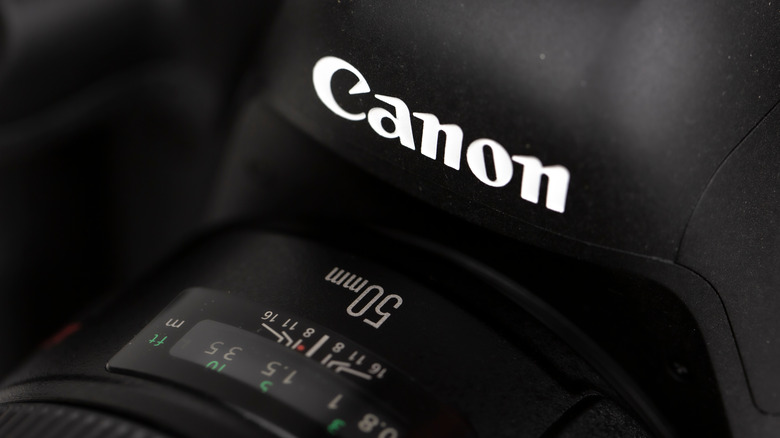 Canon logo on camera