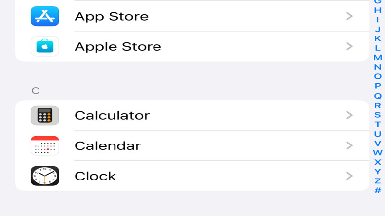 Screenshot from iPhone displaying App Store app list