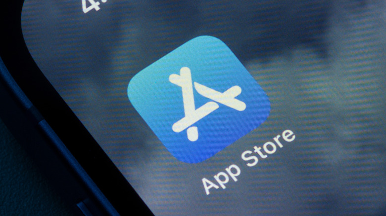 Screen of iPhone displaying App Store app