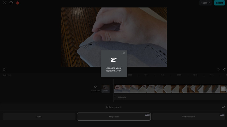Automatic vocal isolation in Capcut