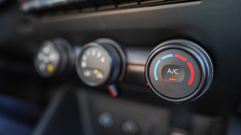 A/C button in a car