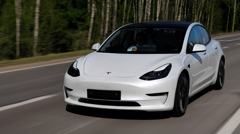 Tesla Model 3 on the road