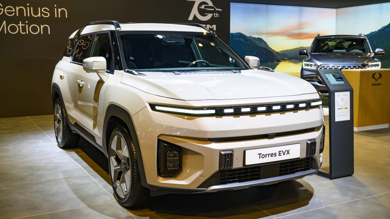 KM Mobility Torres EVX SUV on display