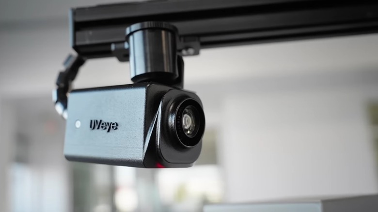 A mounted component from a UVeye vehicle inspection system.