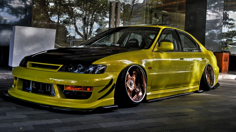 Ground effects on a yellow car