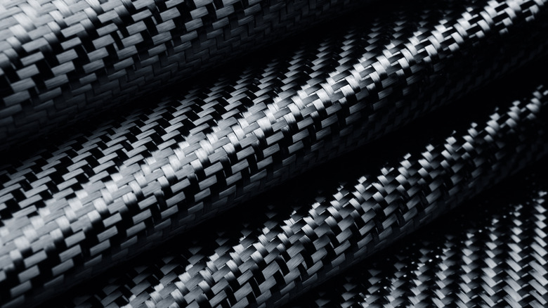 Carbon fiber cloth close up