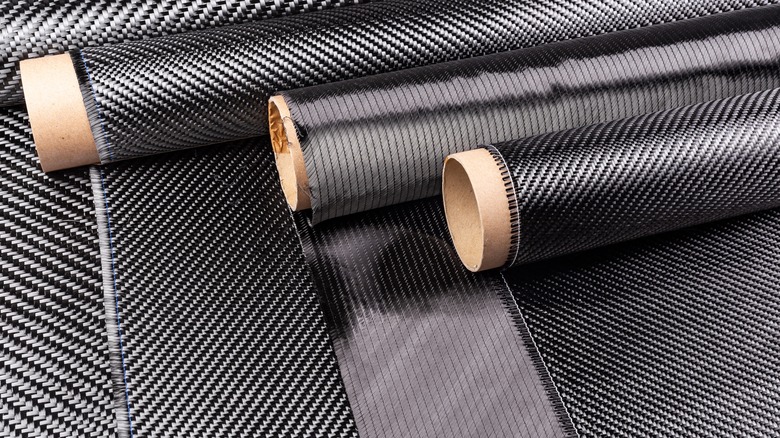 Multiple rolls of carbon fiber