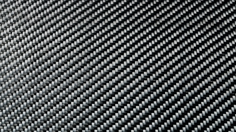 A close-up of carbon fiber pattern