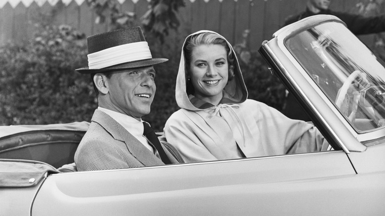 Frank Sinatra and Grace Kelly in a car