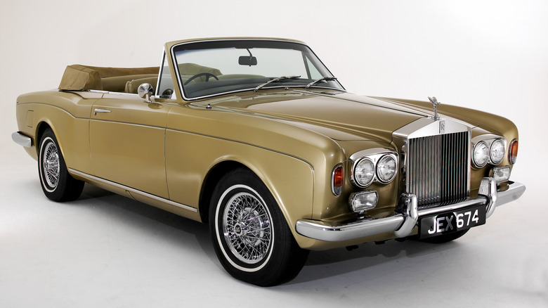A convertible Rolls Royce Corniche